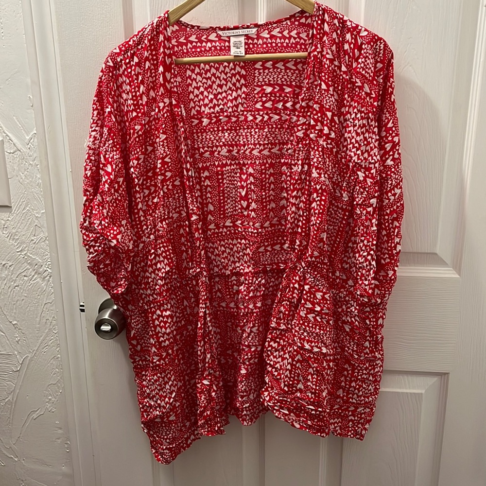 Heart pattern Victoria secret drawstring cover up
